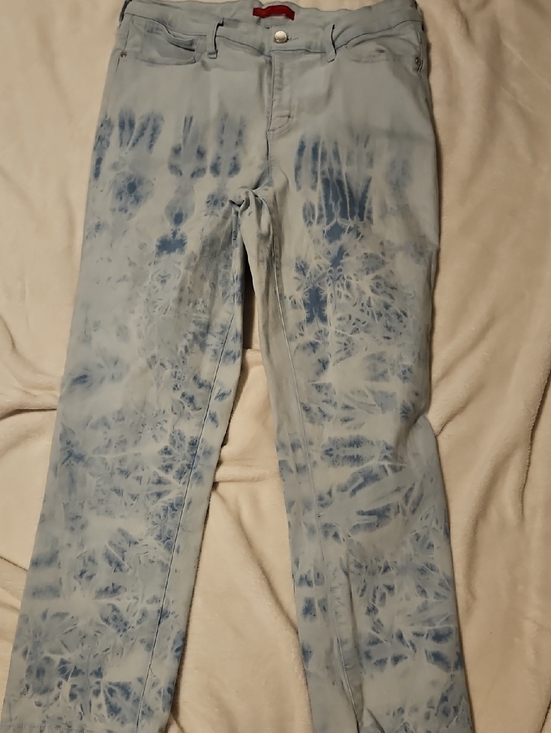 Jennifer Lopez Denim - Jennifer Lopez Pale Blue Tie-Dye Skinny Jeans